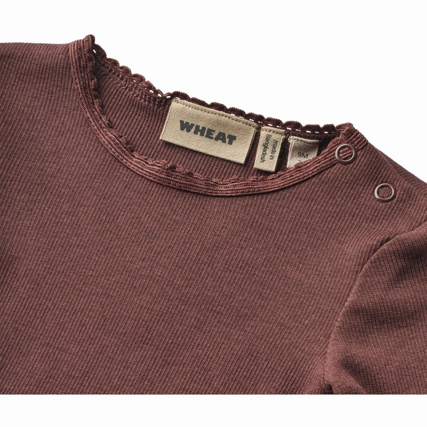 Wheat Eggplant Rib Blouse Reese Bold Print