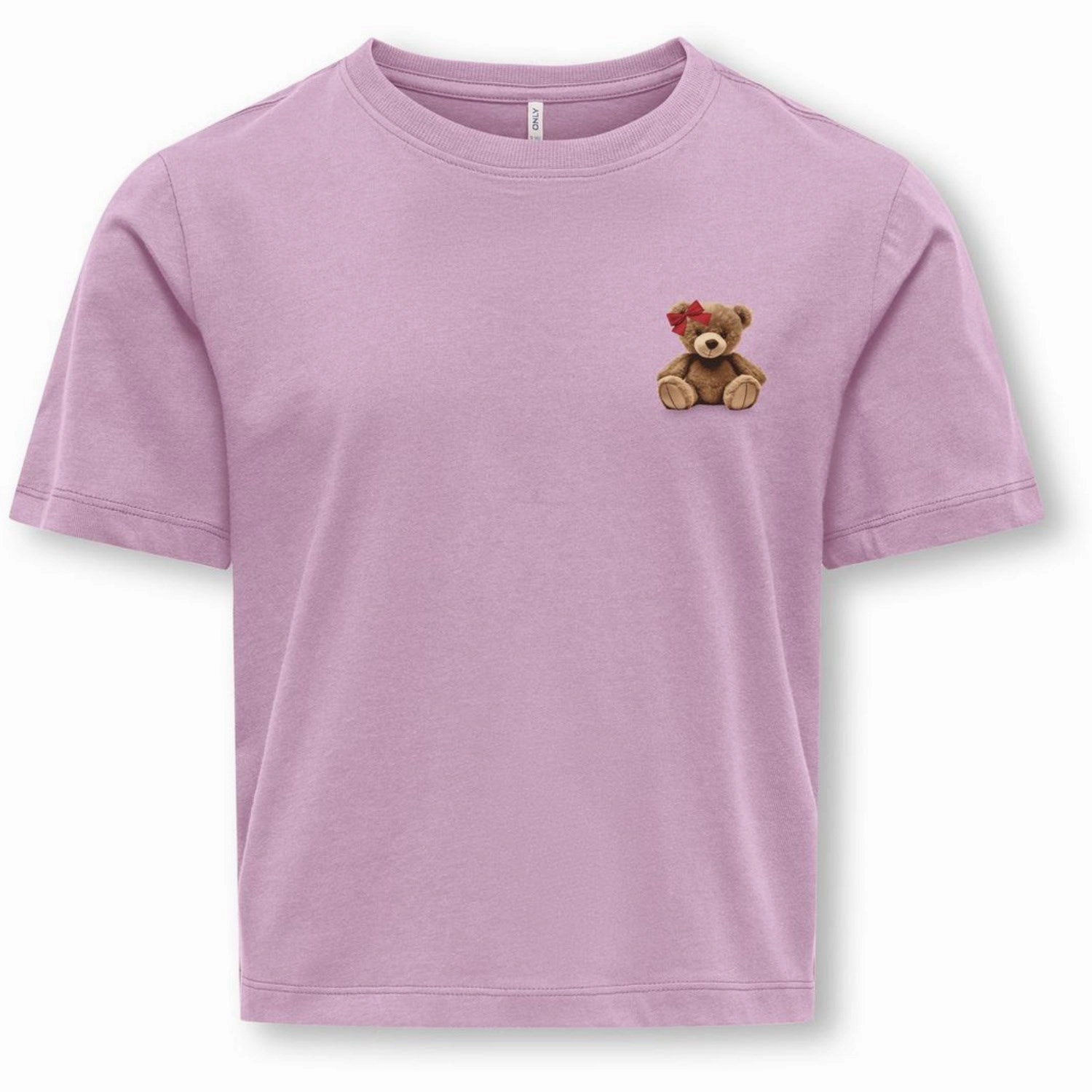 kids ONLY Mauve Orchid Teddy Bow Kogrex S/S Printed Top Jrs Breathable mesh lining Colorfast Material