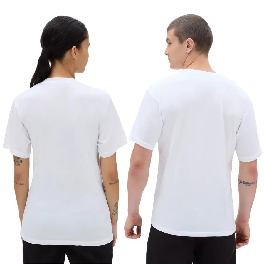 Vans maglietta manica corta con logo piccolo laterale Left Chest VN0A3CZEYB2 bianco Sporty Design Striped Pattern