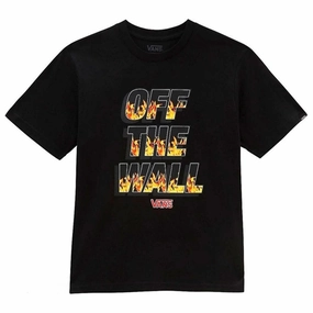 VANS Digi Flames T-Shirt Black Classic Color Perfect for Layering