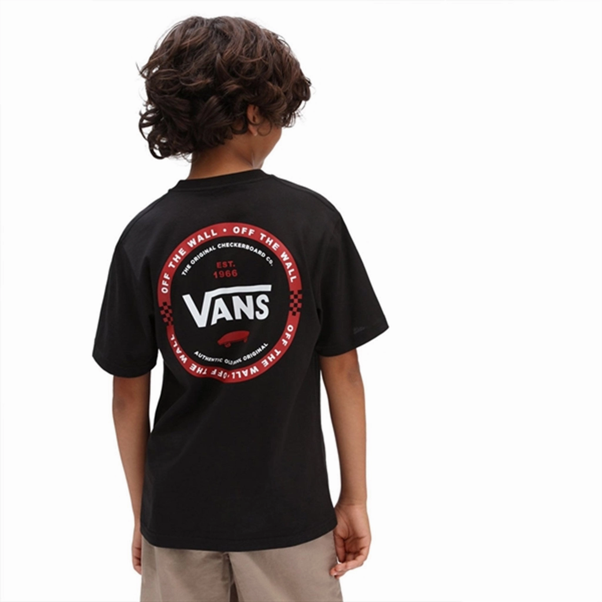 Travel Comfort Style Pocket Design VANS Logo Check T-shirt Black
