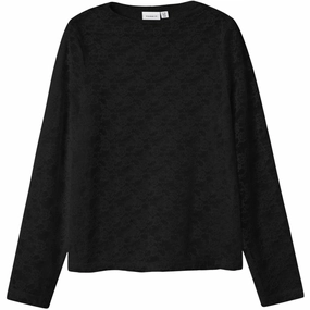 UV Protective Fabric Street Fashion Name It Black Nkfnace Ls Top