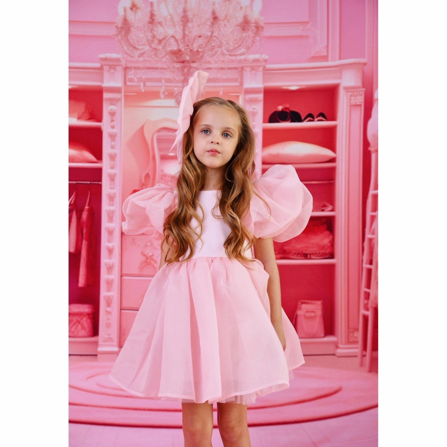 Dolly by Le Petit Tom DollyPink Dolly World V-Back Puff Sleeve Organza Tutu Dress Graduation-Event