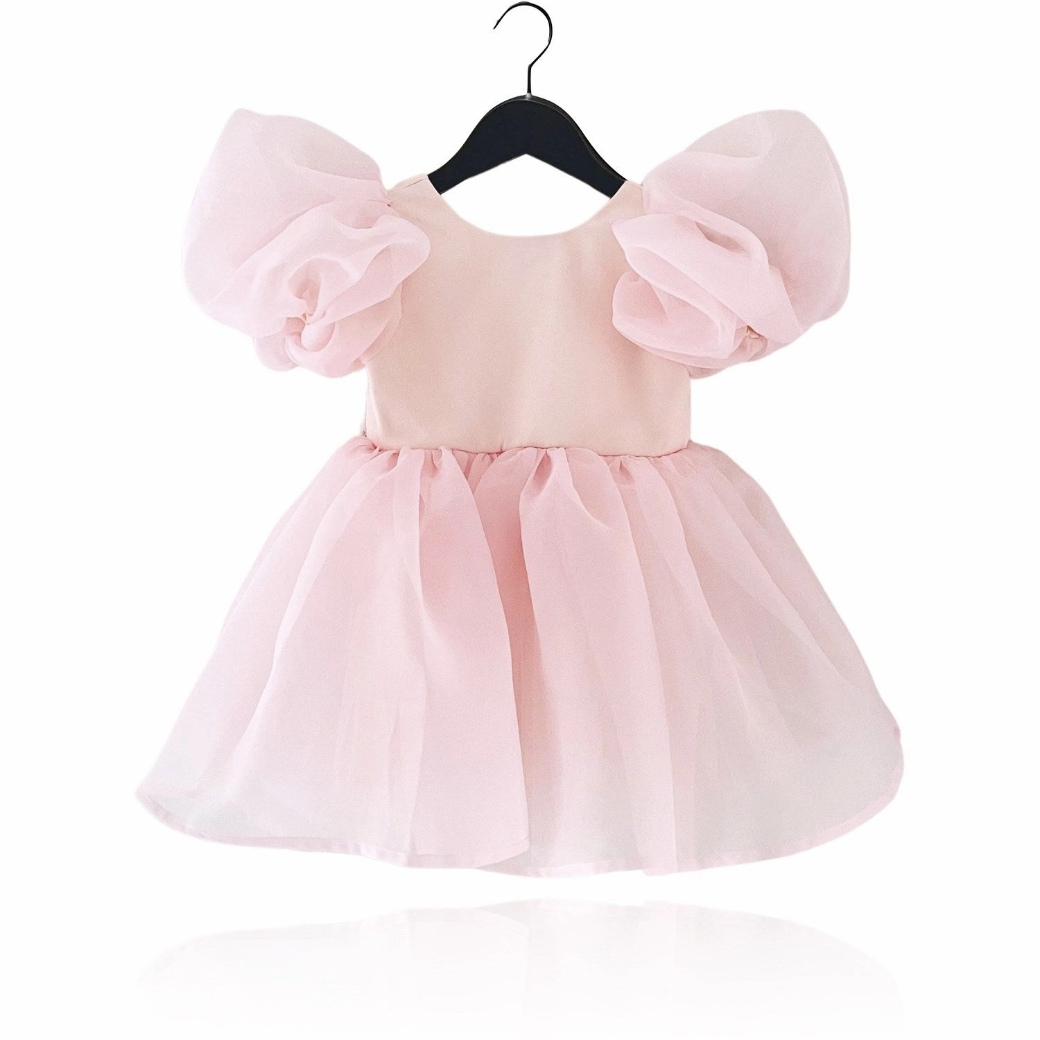Casual Lines Dolly by Le Petit Tom DollyPink Dolly World V-Back Puff Sleeve Organza Tutu Dress