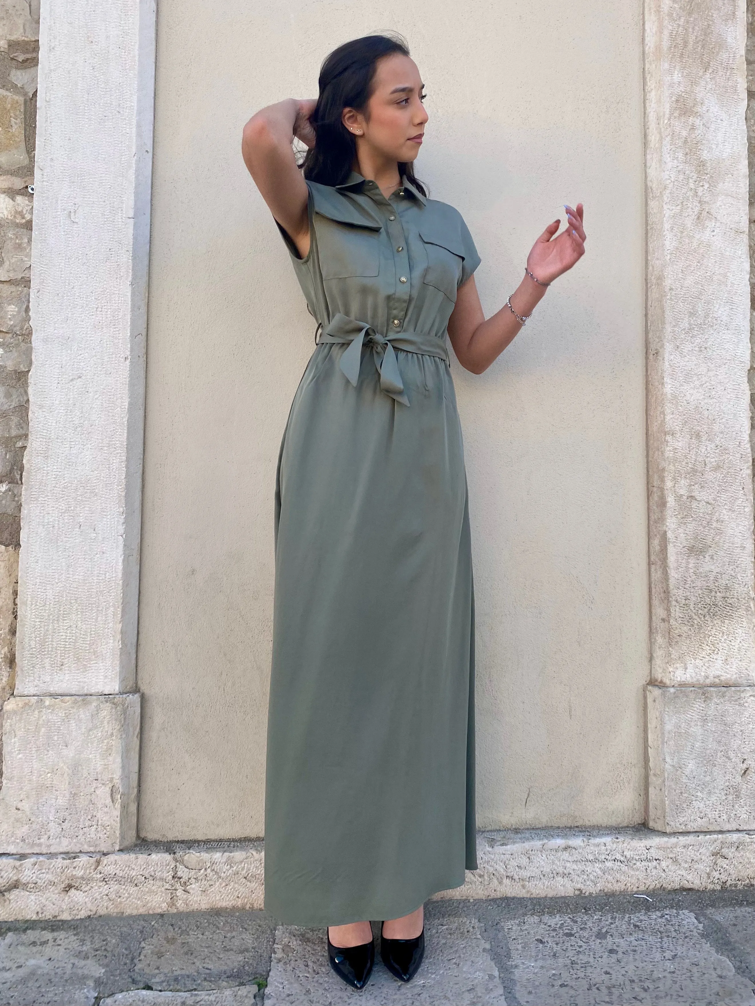 Luxe Fit Versatile Comfort Wear Gaud?? abito lungo da donna con elastico in vita 511BD15003 2526 verde