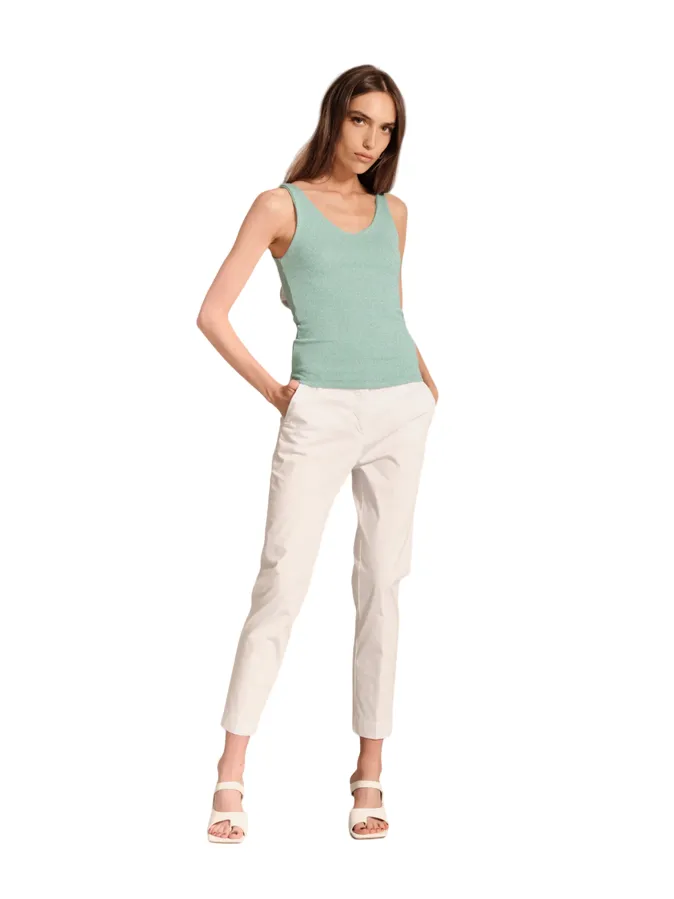 Griffai pantalone da donna Capri con spacchetti DGP5052 bianco Versatile Fashion Breathable Design