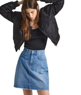 Pepe Jeans minigonna da donna in denim HW PL901124MN9 blu medio Wardrobe Essential