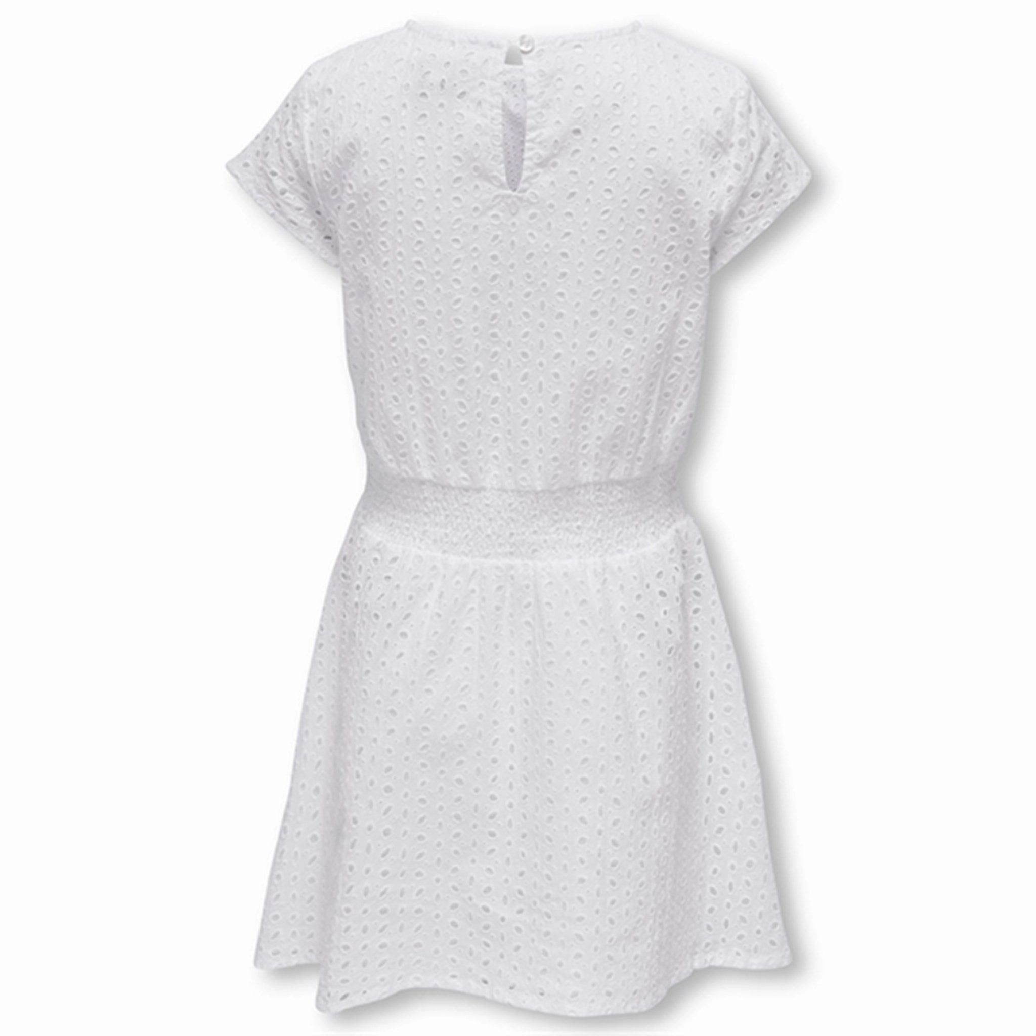 Kids ONLY Bright White Lalma Solveig Dress Elegant Detail