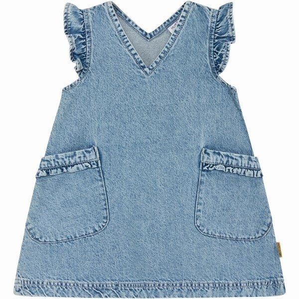 Side Slit Hust & Claire Mini Washed Denim Kaila Dress