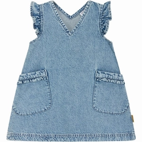 Side Slit Hust & Claire Mini Washed Denim Kaila Dress