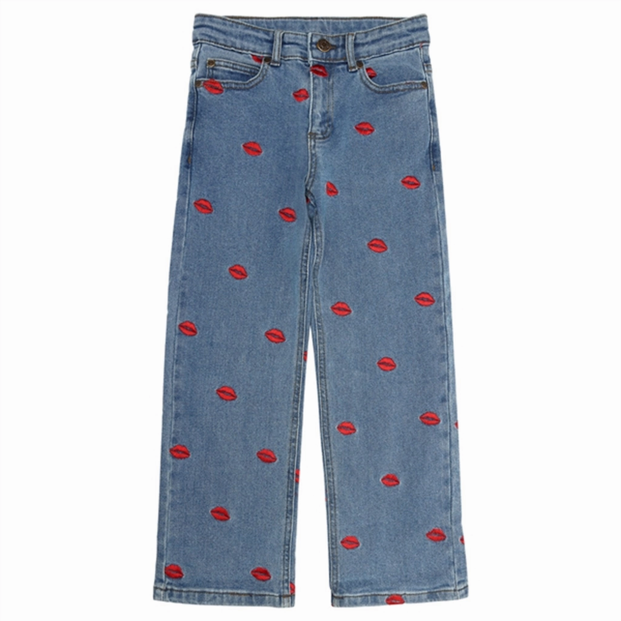 The New Medium Blue Lips Wide Jeans Always Needed