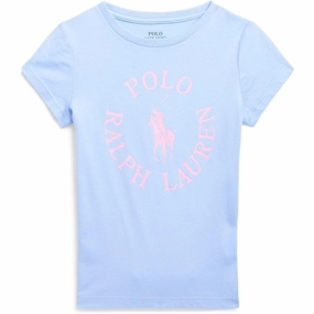 DoubleStitched Seams Ralph Lauren Graphic T-Shirt Blue