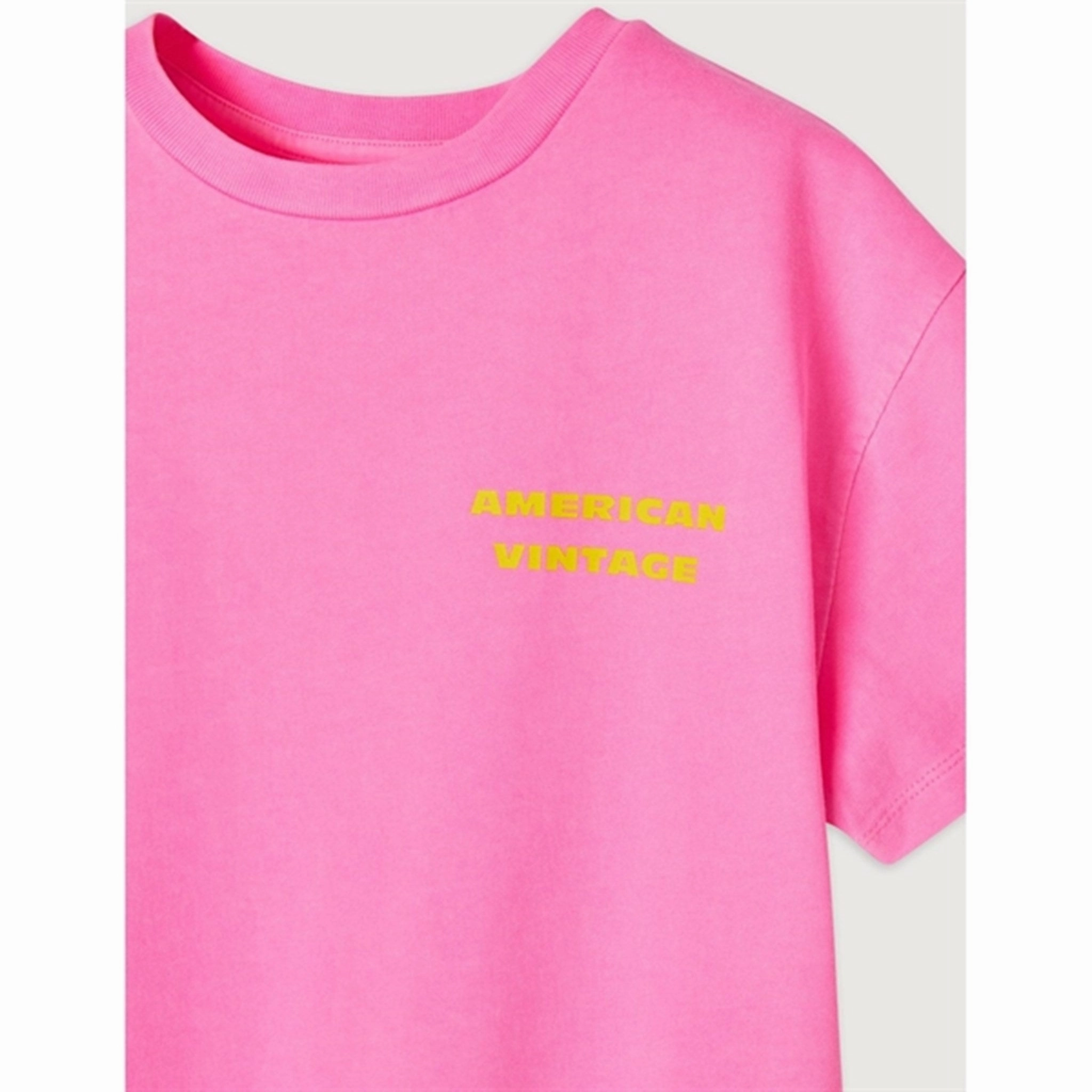 Casual Essentials Wear Easy Fit American Vintage T-Shirt Fizvalley Fluo Pink