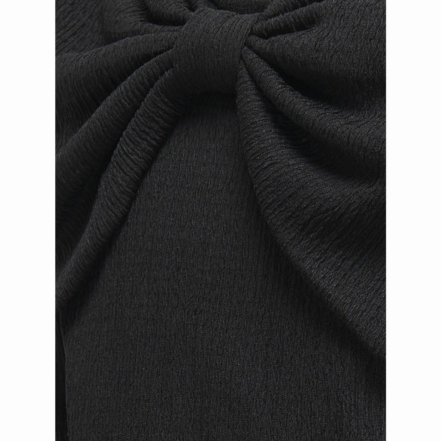 Festive Look Chambray Fabric kids ONLY Black Mia Bow Blouse