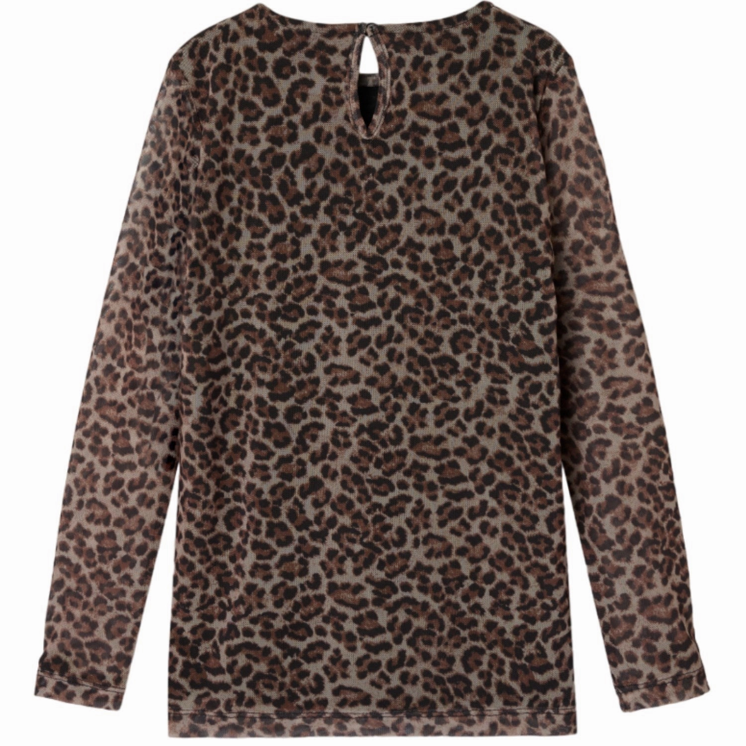 Neutral Tone Trendsetting Design Name It Black Animal Silje Slim Blouse