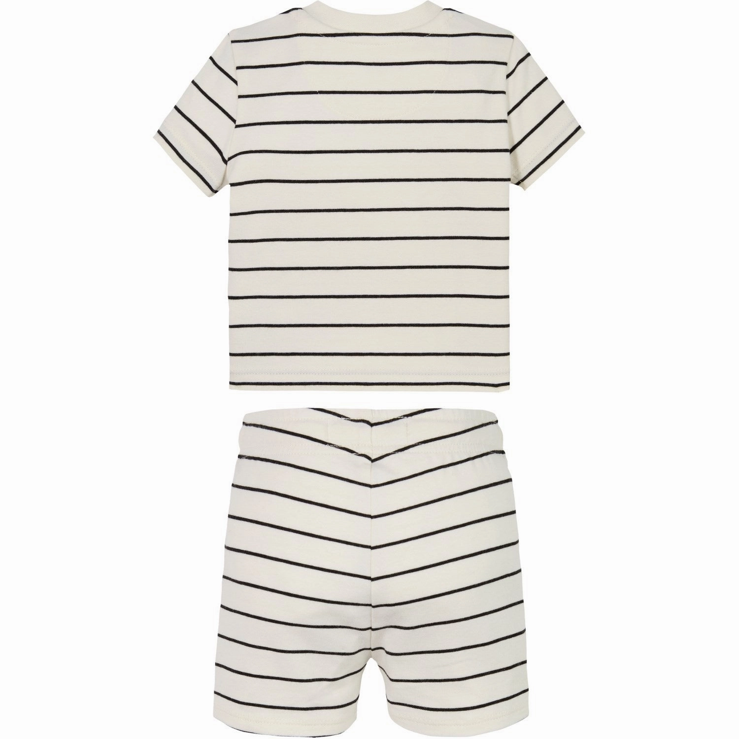 Comfortable clothing Warm Mood Calvin Klein Tofu / Ck Black Stripe Stripe Ss T-Shirt Shorts Set