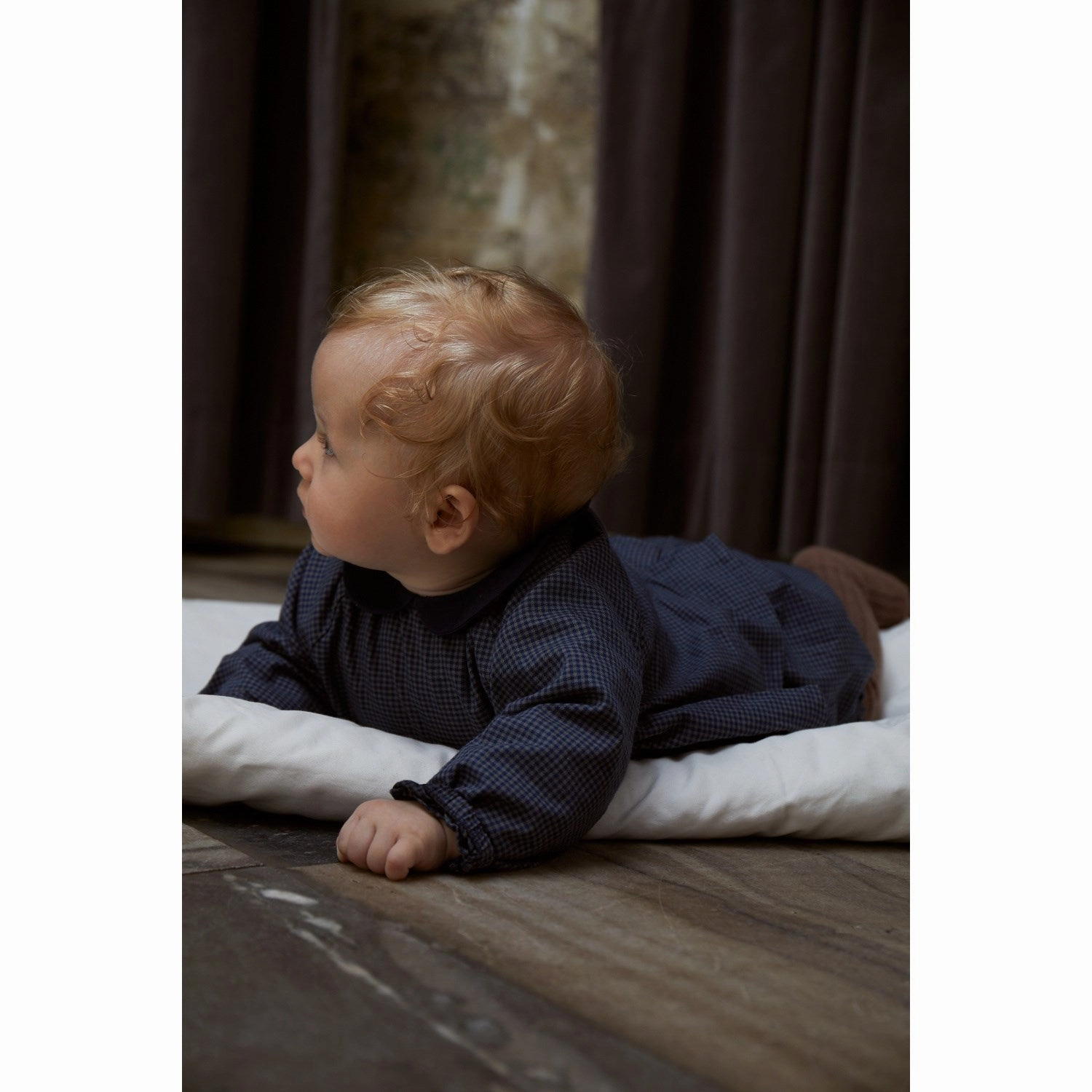 Copenhagen Colors Navy Check Combi Check Baby Set Tailored Fit Indoor Comfort