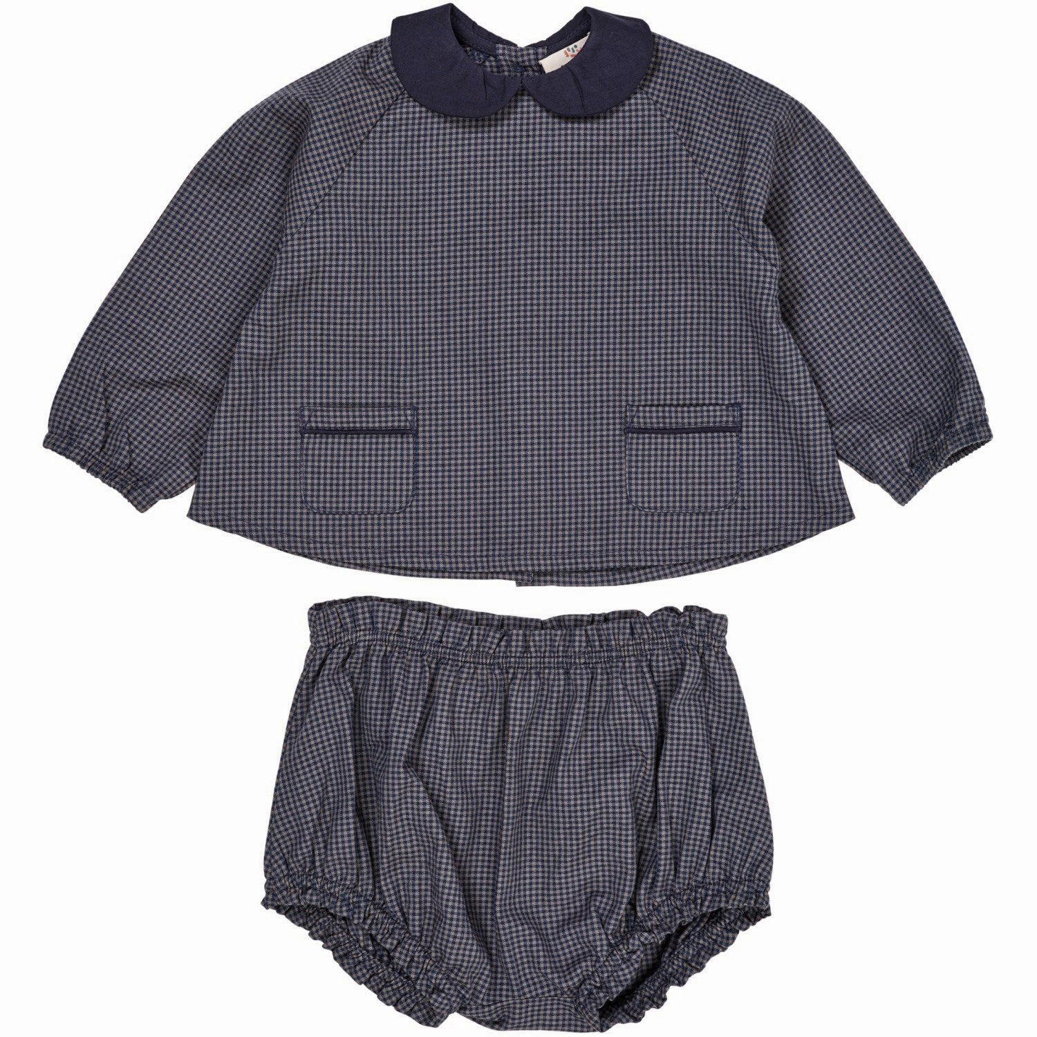 Seamless Sides Abrasion Resistant Edges Copenhagen Colors Navy Check Combi Check Baby Set