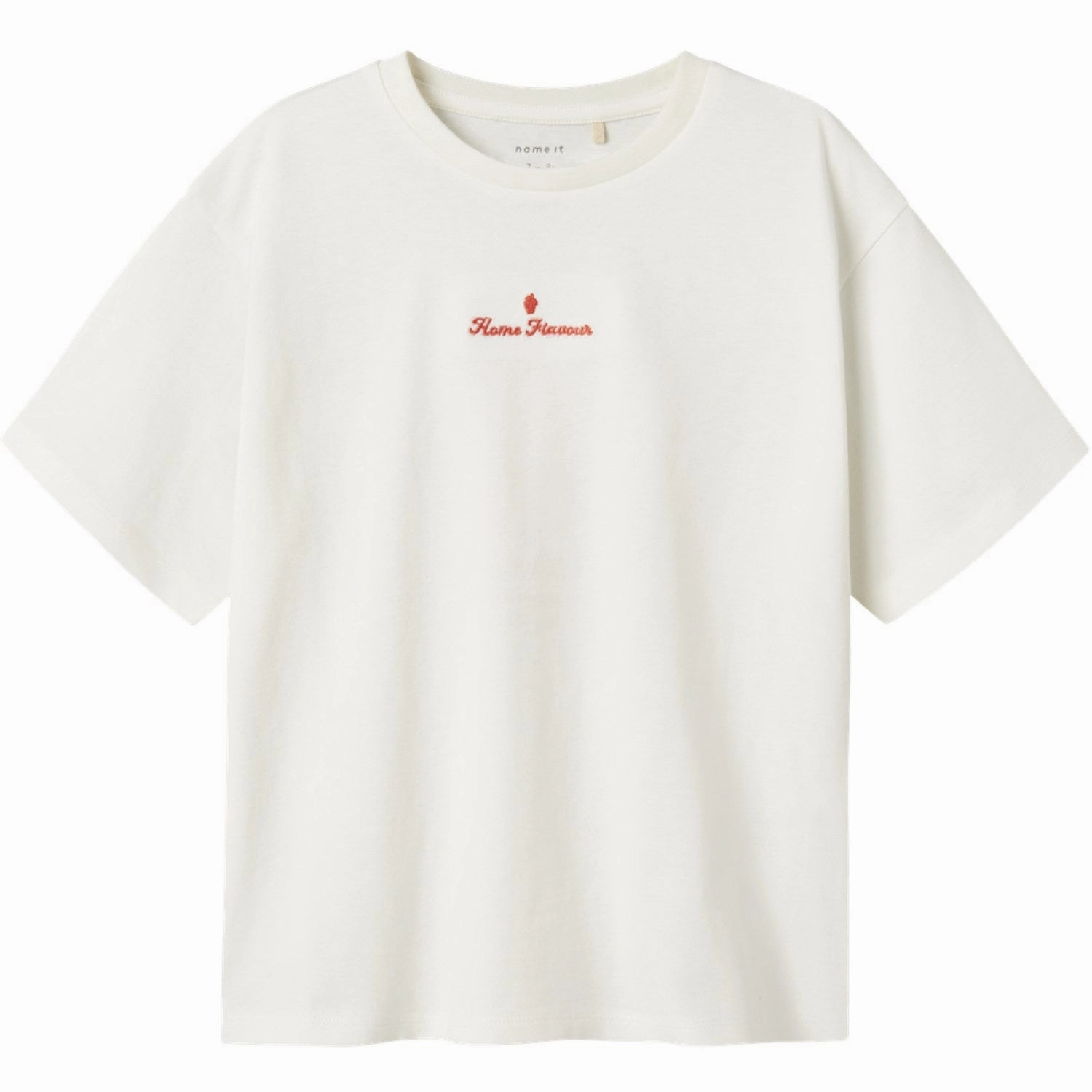 Camping attire Name It Cloud Dancer Red Alert Nkfneata Ss Nreg Top