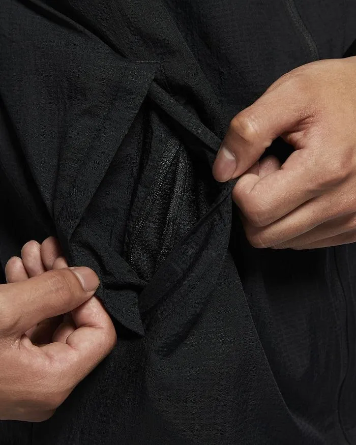 Nike felpa con cappuccio e cerniera intera Essential CU5358-010 nero argento Windproof Wear