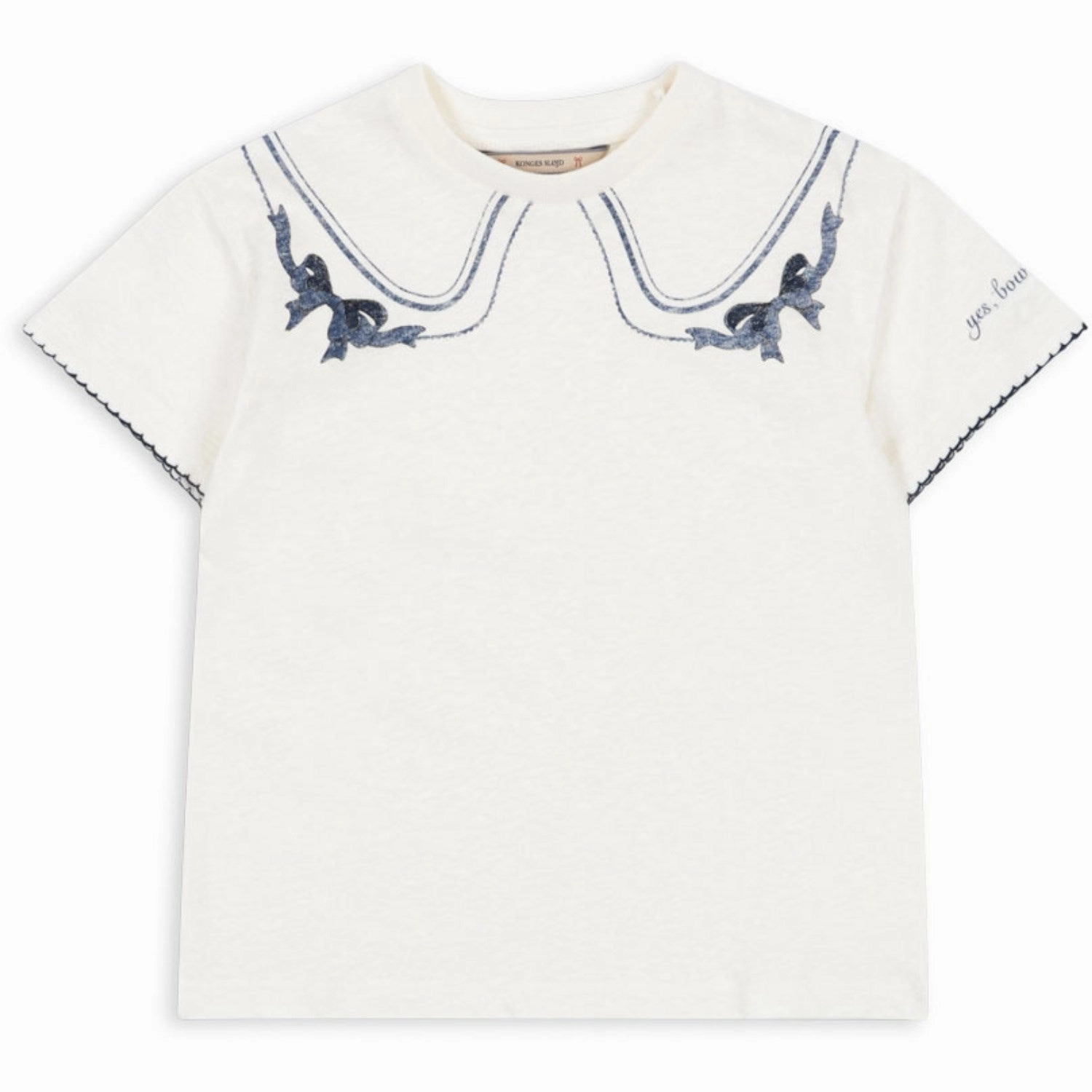 Konges Sl?jd Off White/Bow Collar Era Tee Ocs Sublimation Resistant Fabric Collared