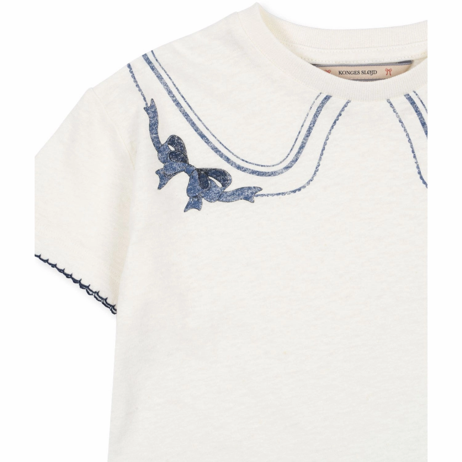 Seasonal Casual Comfort Wearable Konges Sl?jd Off White/Bow Collar Era Tee Ocs