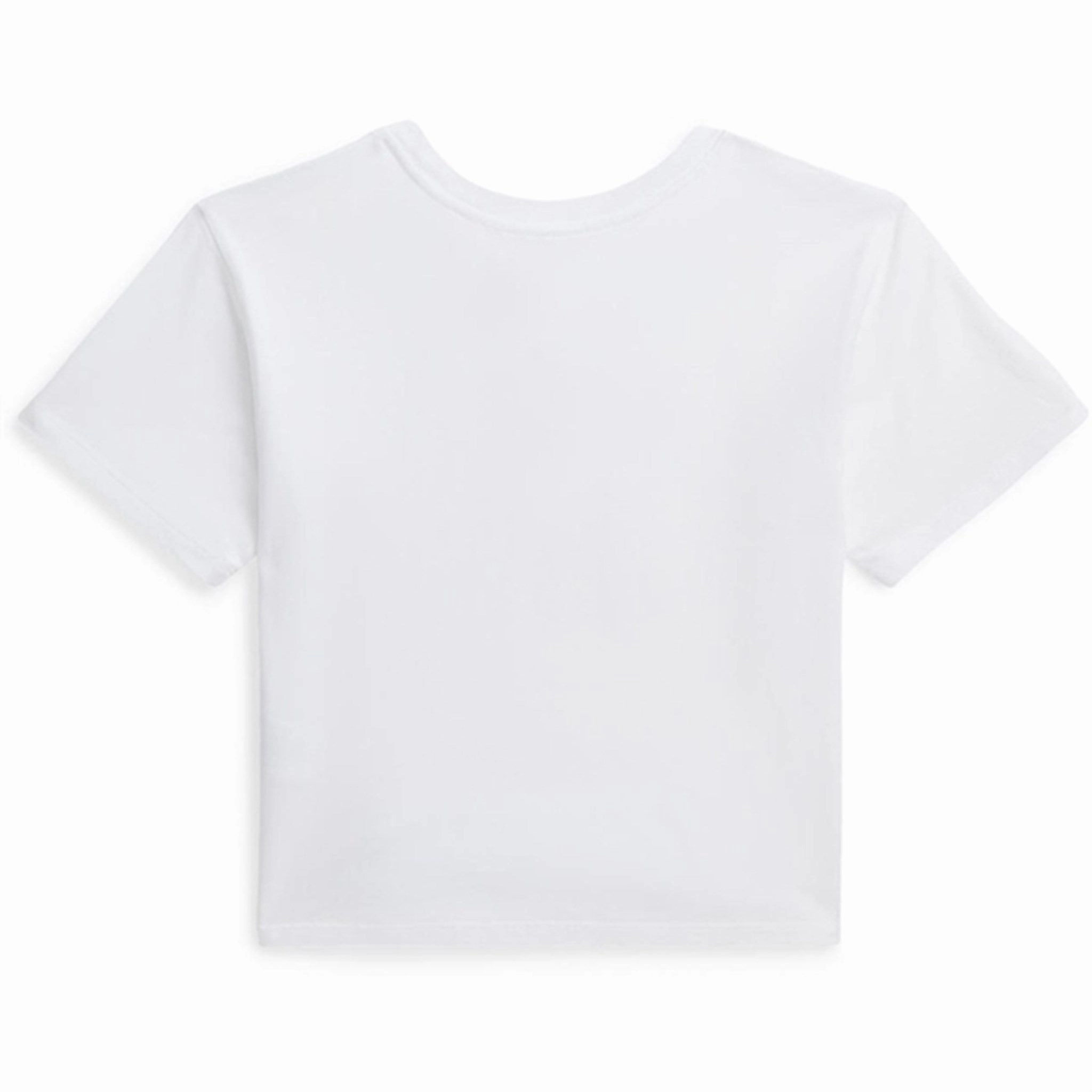Durable Ribbed Hem Polo Ralph Lauren Girls T-Shirt White W/ Pink Pp