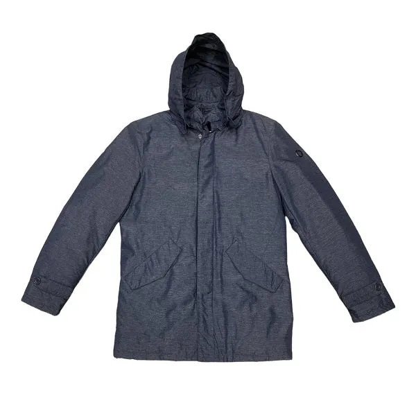 Retr?? giubbotto con cappuccio da uomo 17024Bis 144 blu Collarless Sports Jacket