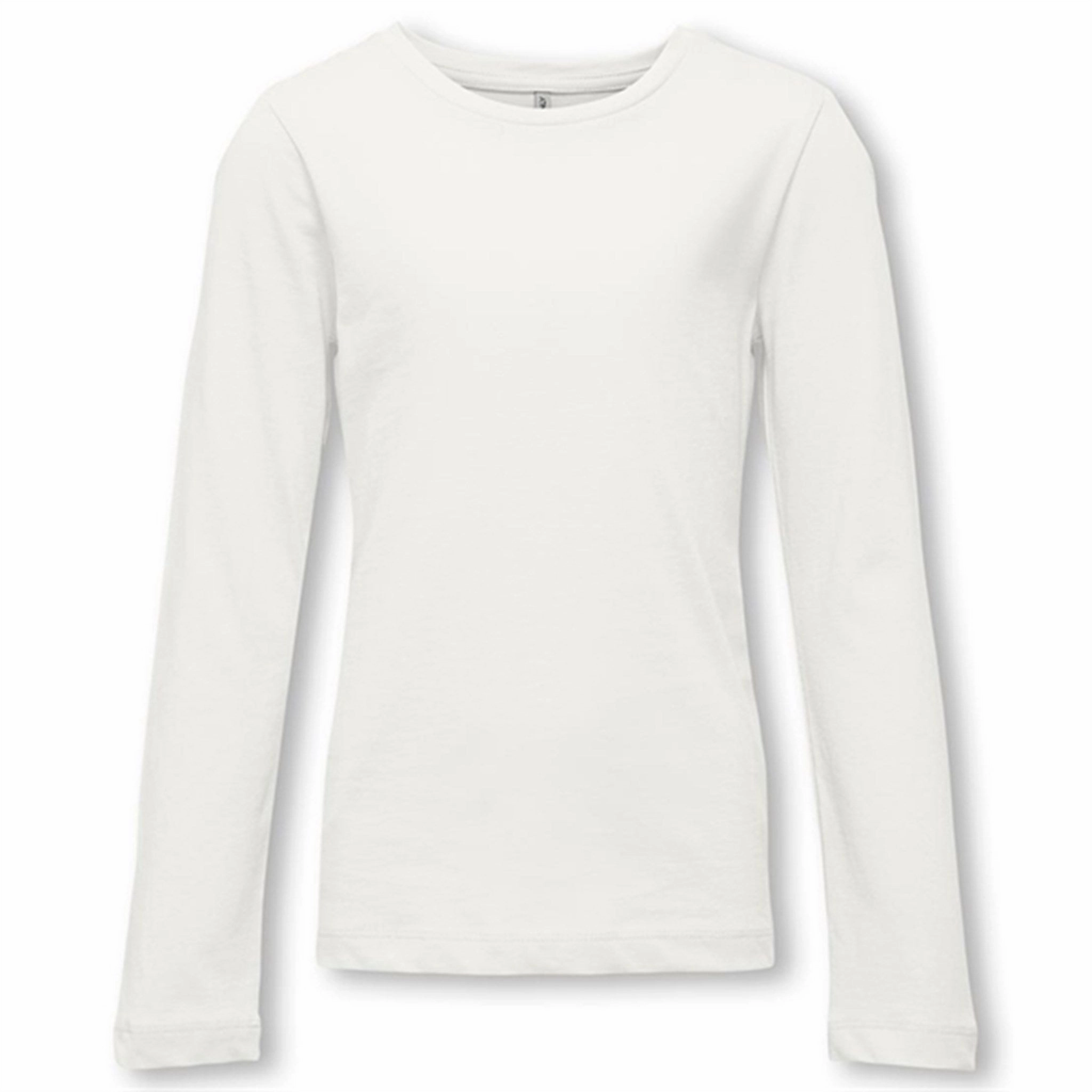 Smooth Stitch Pattern Sleek Silhouette Kids ONLY Cloud Dancer New Only T-Shirt Noos