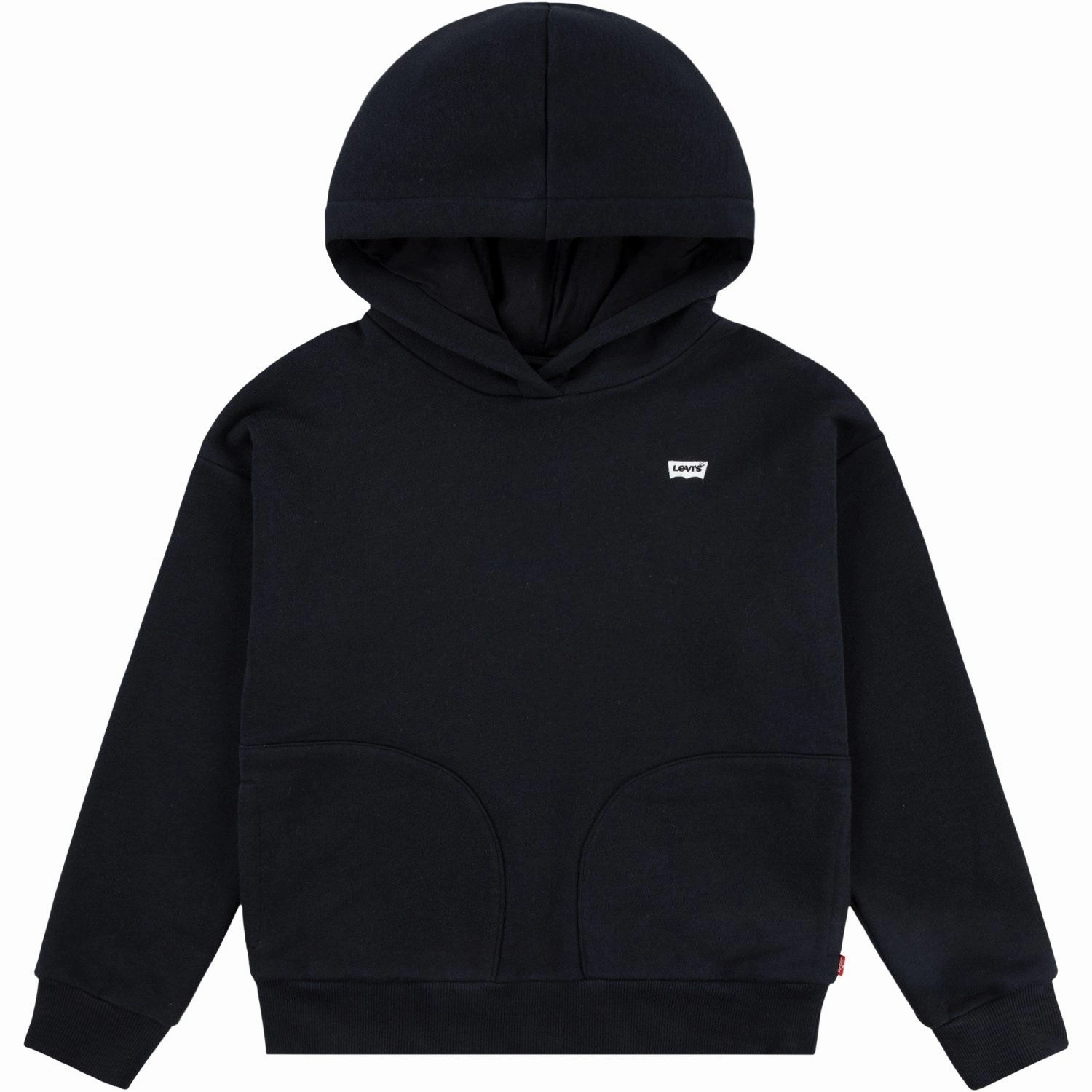 Cool Weather Wear Runway Inspired Levi's BLACK Chest Hit Pullover Hoodie