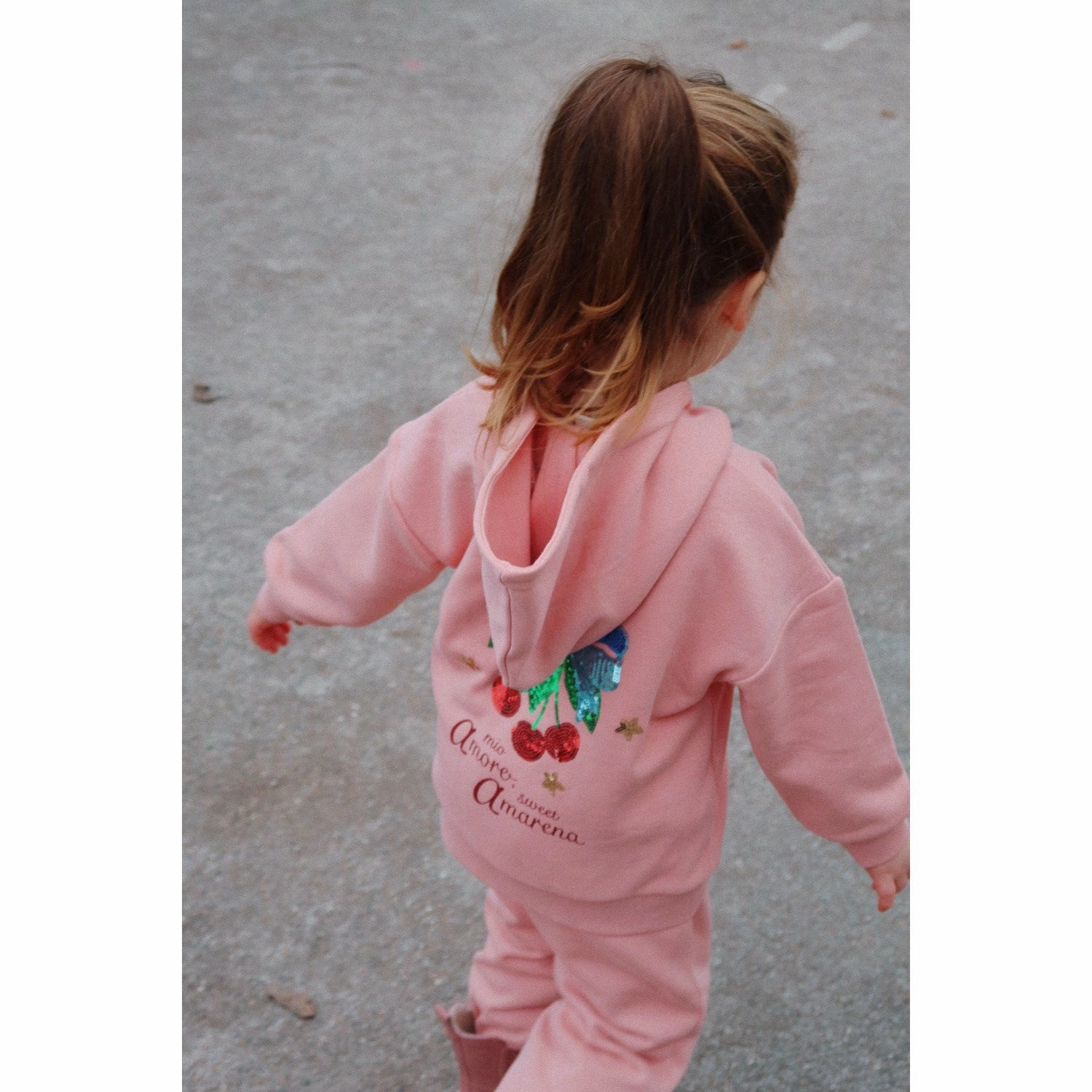 Relaxed Cut Suburban style Konges Sl?jd Mellow Rose Lou Sequin Sweat Zip Hood Ocs