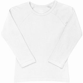 COPENHAGEN COLORS White Rib Jersey Classic Longsleeve Blouse Wrinkle Resistant BBQ Party