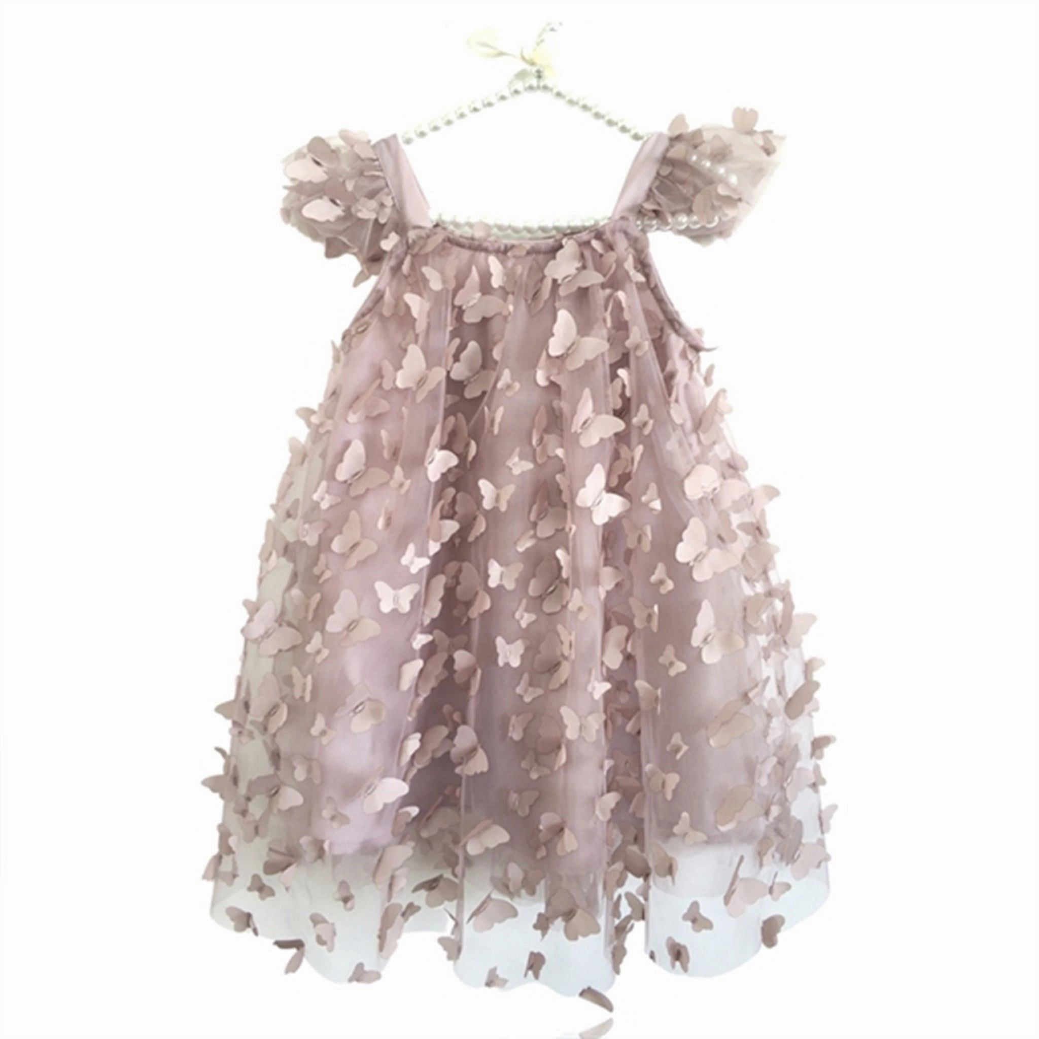 Clean Structure Classic Movement Dolly by Le Petit Tom Allover Butterflies Tutu Dress Mauve