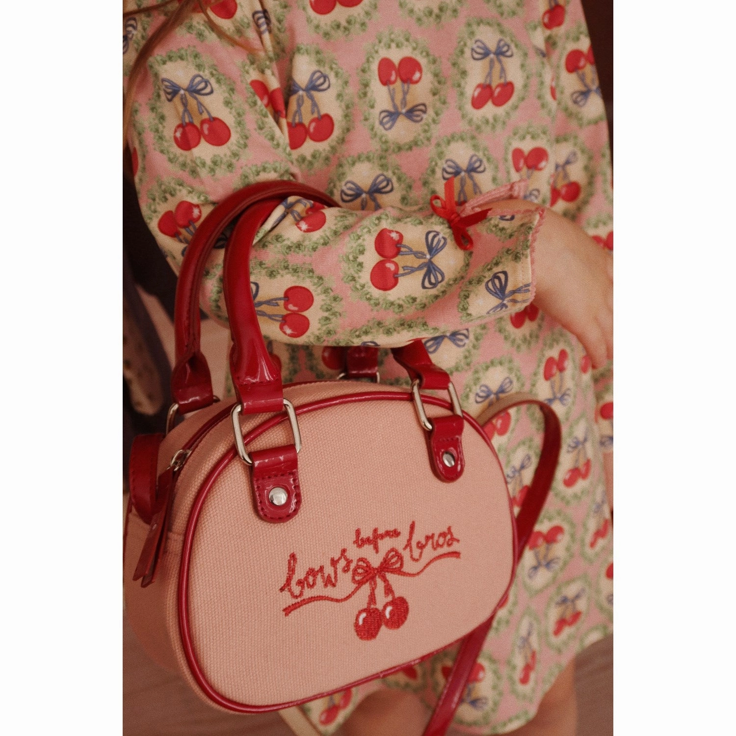 Konges Sl?jd Cherry Bow Drey Dress Gots Elegant Silhouette Grab Now