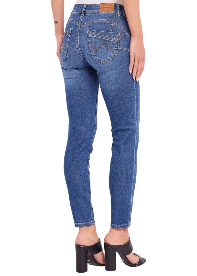 Gaud?? pantalone jeans da donna Kelly 411BD26015 blu medio StainResistantFinish