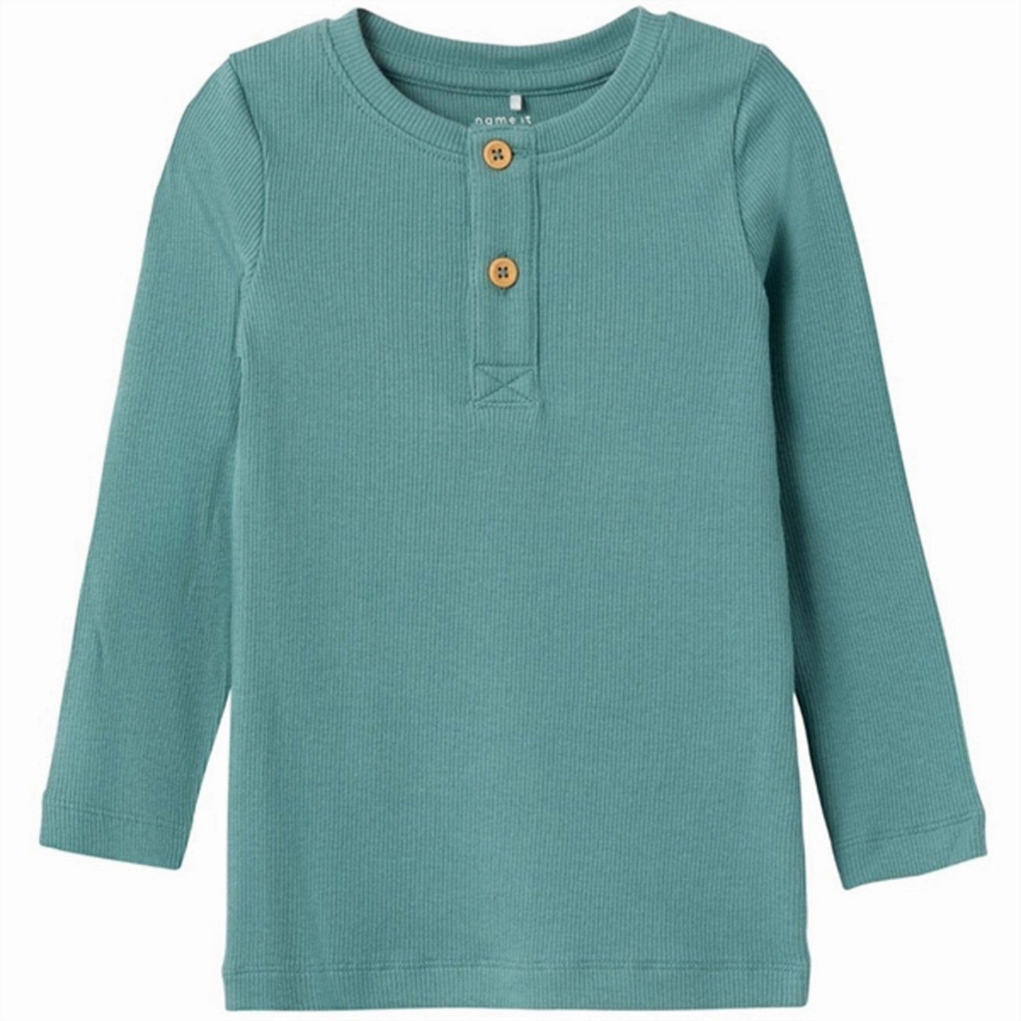 Name it Mineral Blue Duller Blouse Sustainable Choice Layered Sleeve Cuffs