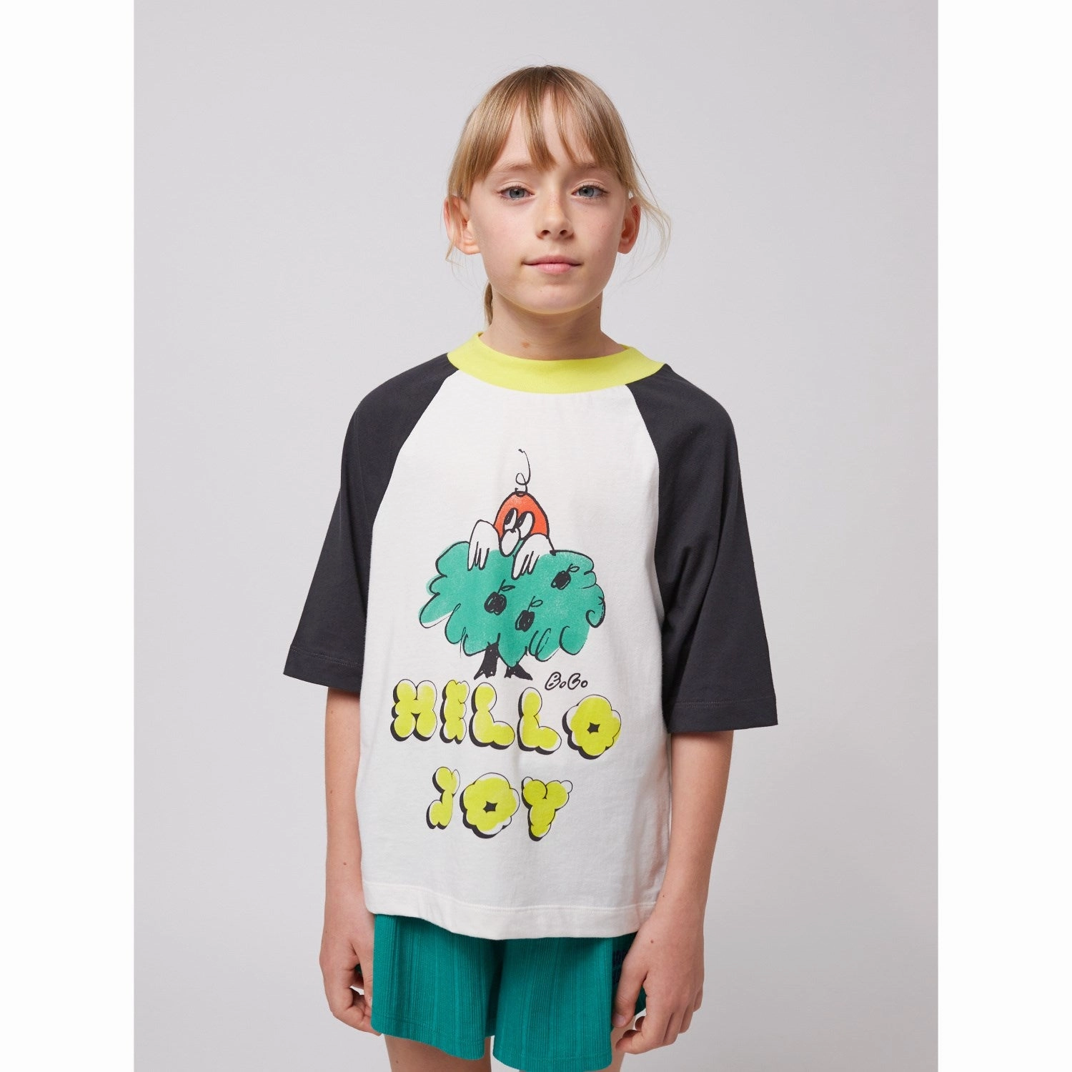 Bobo Choses Offwhite Hello Joy Ranglan Sleeves T-Shirt Chic and Cozy Wear