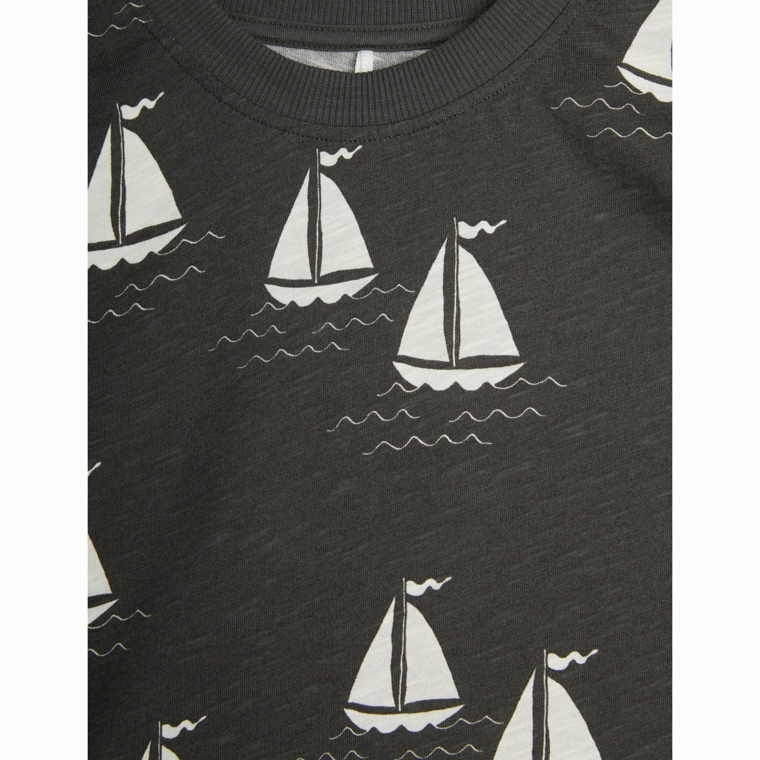 Mini Rodini Grey Sailing Boats AOP T-Shirt Wrinkle Resistant college