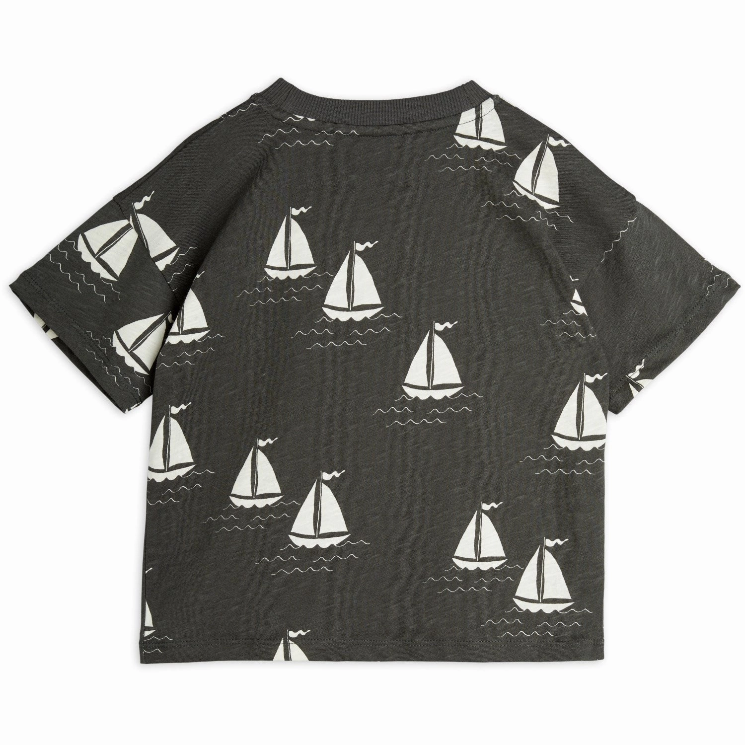 Mini Rodini Grey Sailing Boats AOP T-Shirt light layering