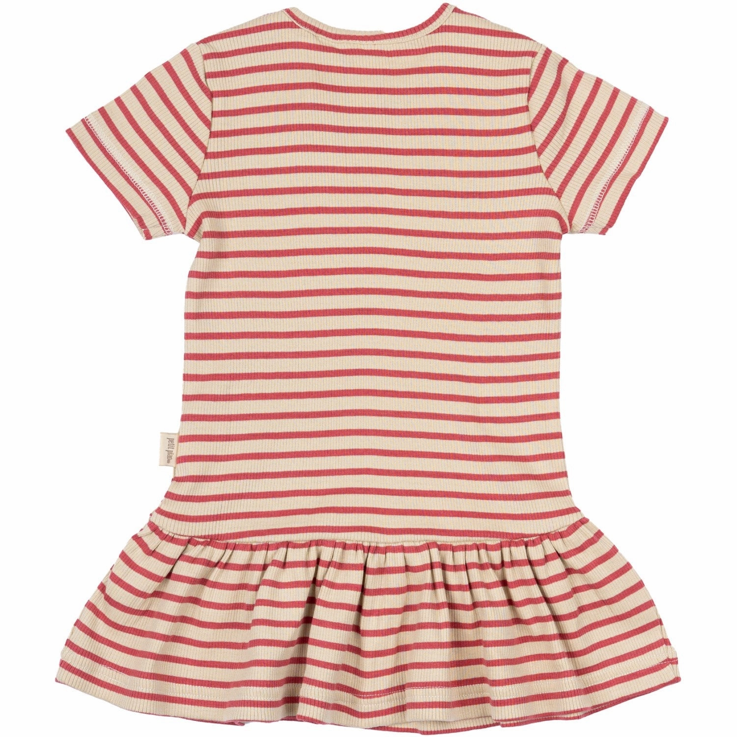 Relaxed Comfort Look Light Wear Petit Piao Light Berry/Dark Off White Dress S/S Modal Striped