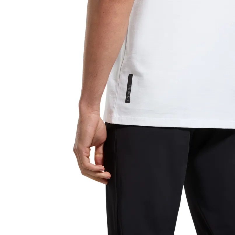 Bikkembergs maglietta manica corta da uomo con logo in tinta BMT0931 1000 bianco Summer Casual Unisex Core