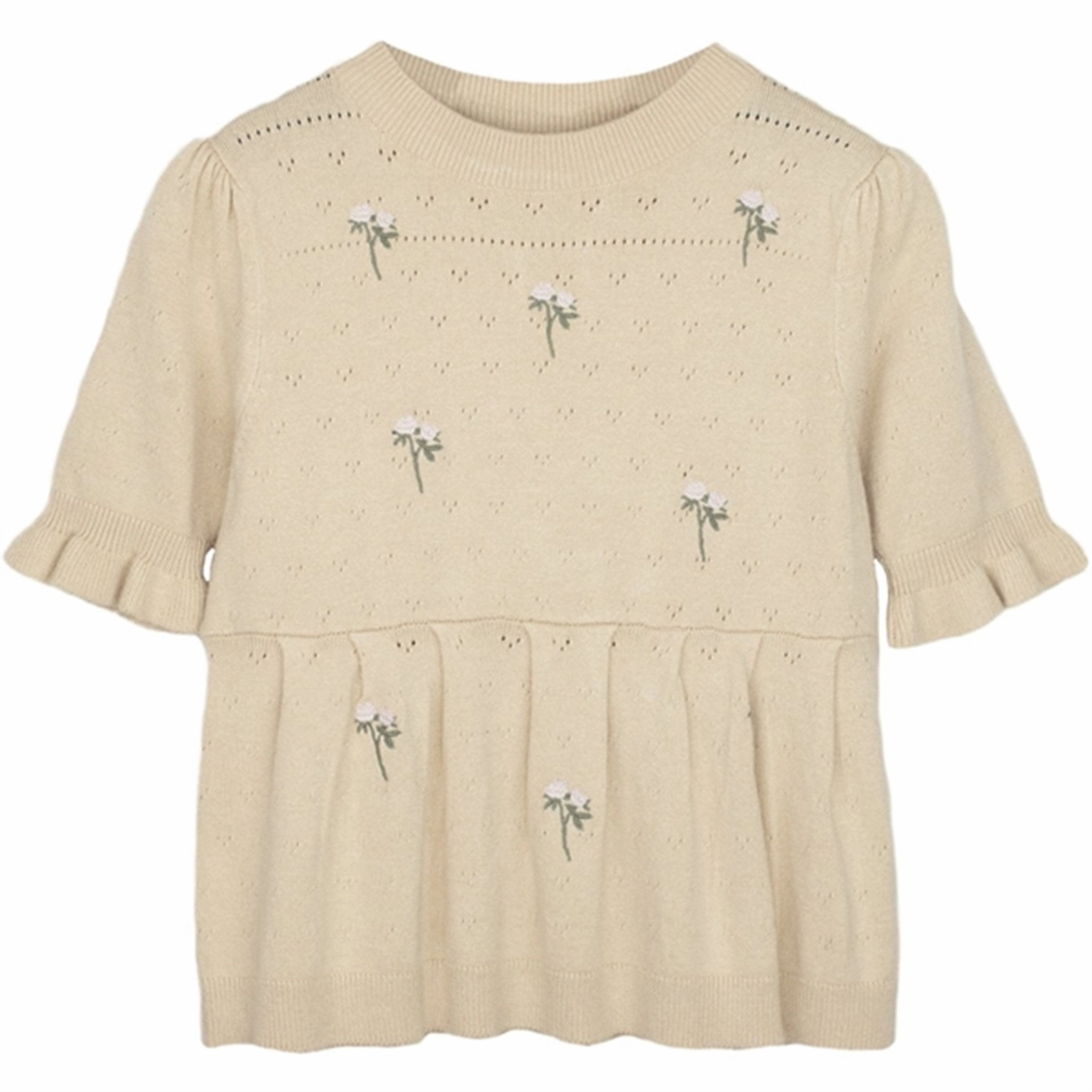 Comfy Layering Teenager fashion Fliink Sandshell Fame Embr. Ss Top