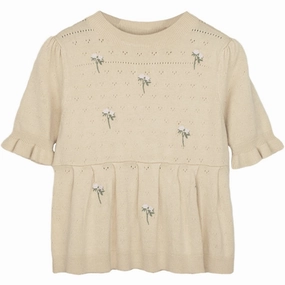 Comfy Layering Teenager fashion Fliink Sandshell Fame Embr. Ss Top