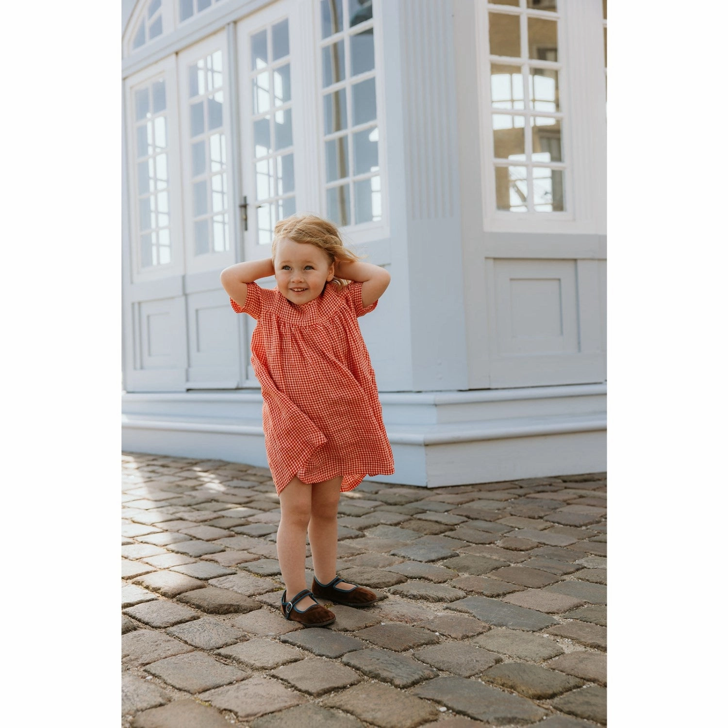 Romantic Style Trendy Comfort Lalaby Cherry Check Roberta Dress