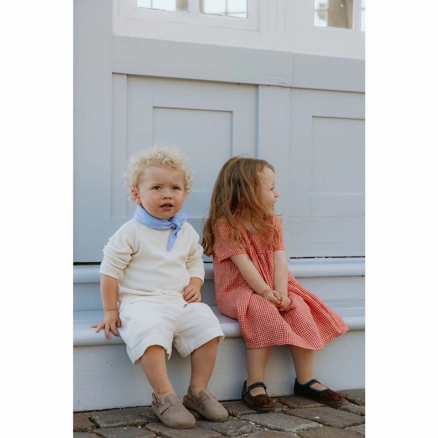 Midi-Length Subtle Texture Lalaby Cherry Check Roberta Dress