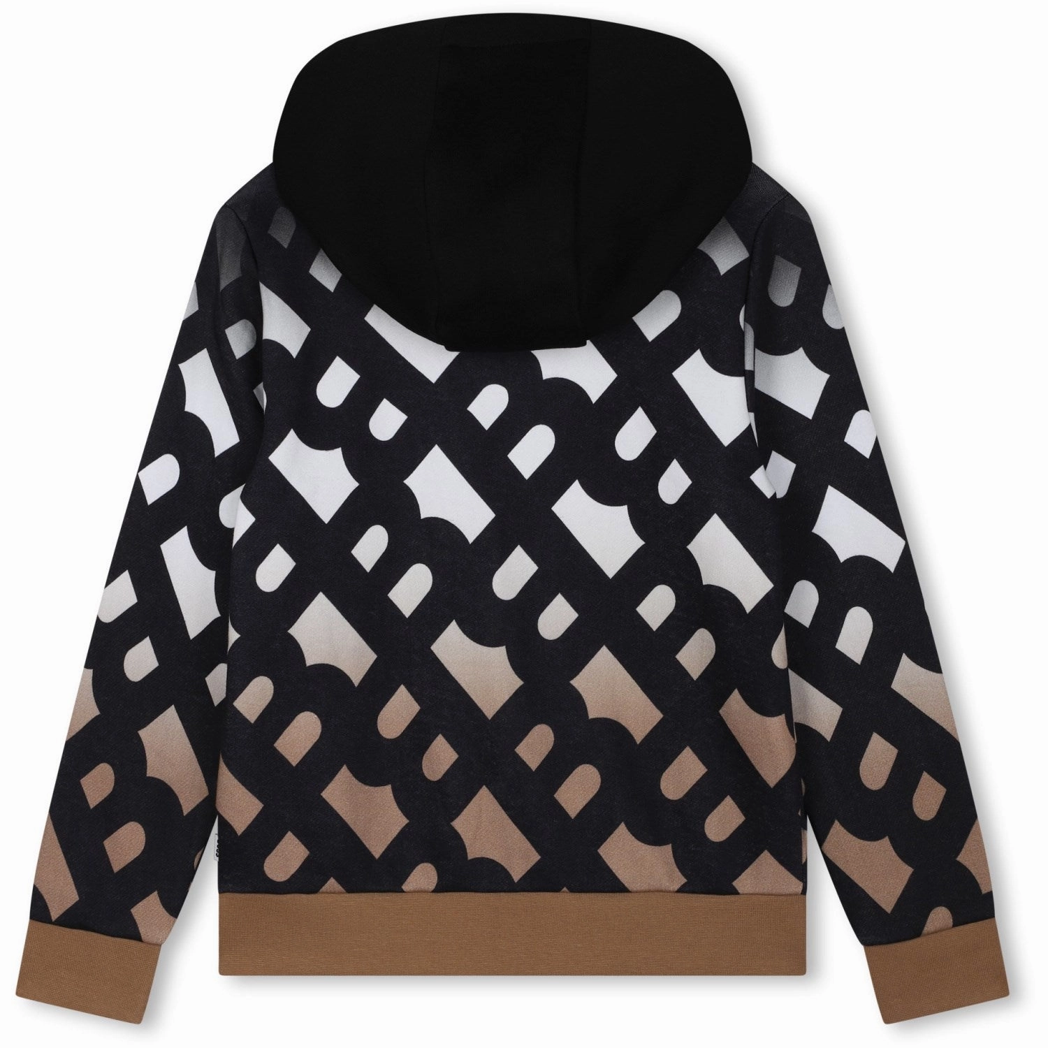 Fringe details Nighttime Stroll Hugo Boss Black Hooded Crewneck