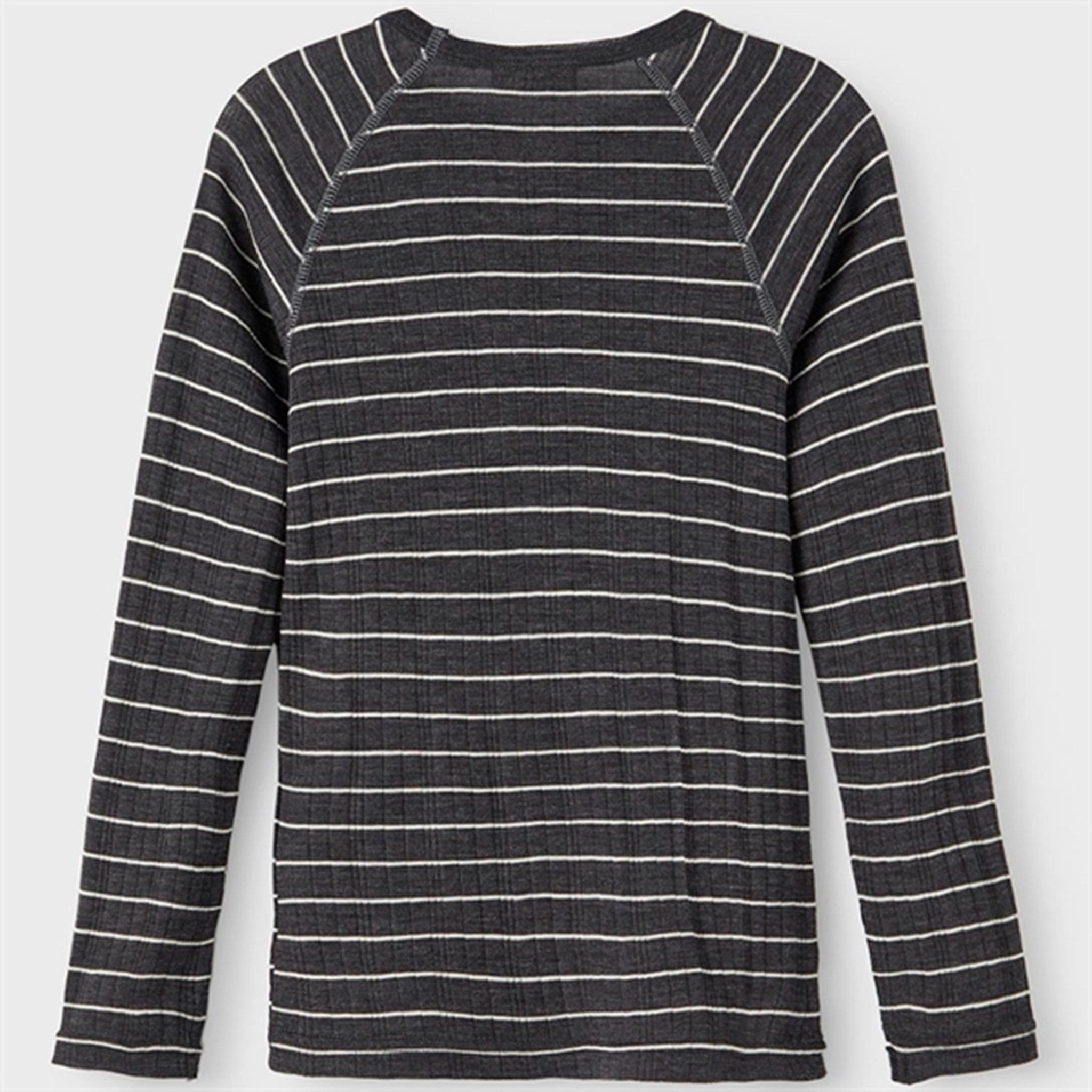 Name it Blue Graphite Stripes Wang Wool Needle Stripe Blouse Modern Appeal Unique Design