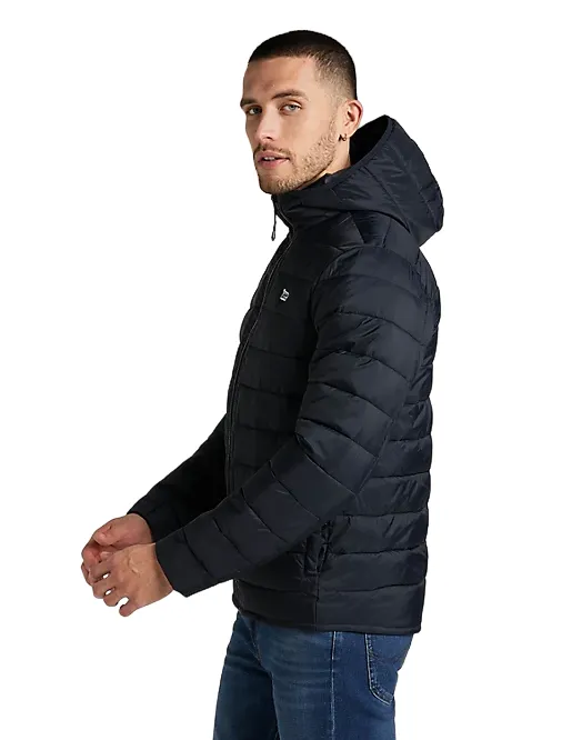 construction workers Lee piumino leggero con cappuccio da uomo Puffer L87HSZ01 nero