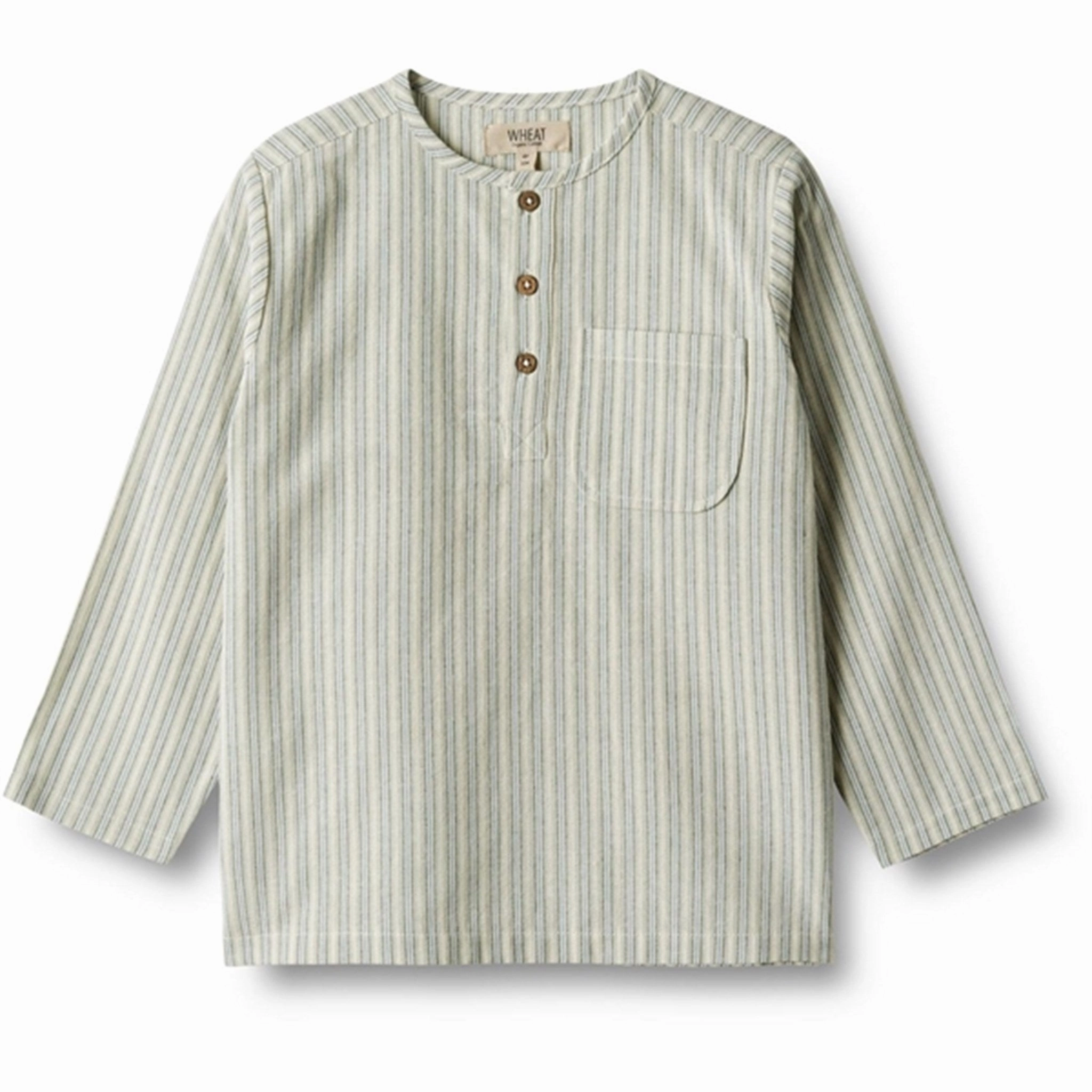 Wheat Aquablue Stripe Shirt Bj?rk Odorless Binding Tape Plus Size Fit