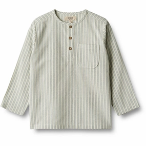 Wheat Aquablue Stripe Shirt Bj?rk Odorless Binding Tape Plus Size Fit